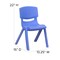 Flash Furniture Blue Plastic Stackable School Chair with 12" Seat Height, PK2 2-YU-YCX-001-BLUE-GG - alternate 5